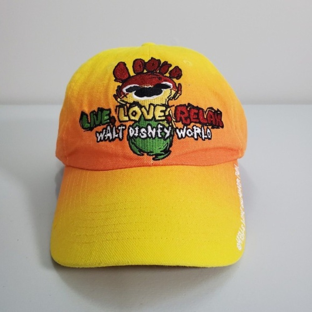Disney World Live Love Relax Reggae Fest Adjustable Baseball Cap Yellow Vacation